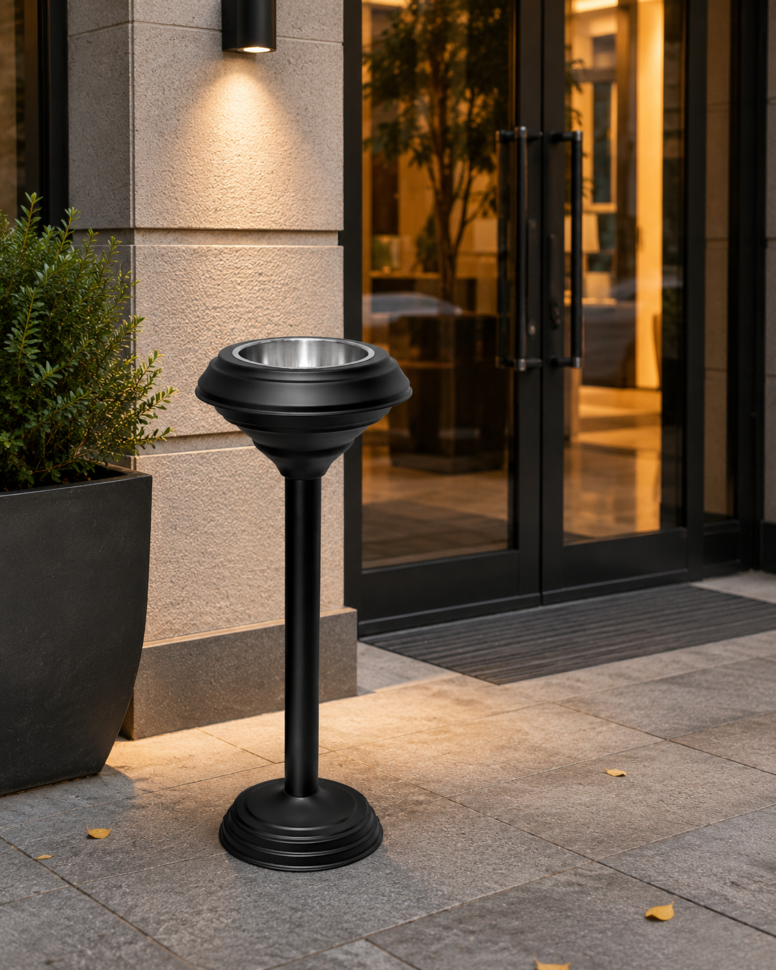 საფერფლე დარბაზისთვის შავი/ASHTRAY - LOBY TYPE SS.430 - Ø26 - 65 CM BLACK